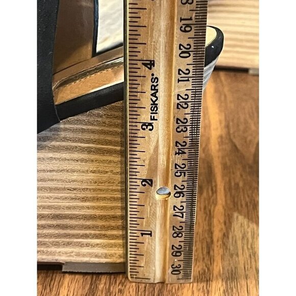 Halogen Suede Shoe 11 Black Wedge Buckle Sandal Heel Neutral Indie Hippie Boho - Picture 15 of 16